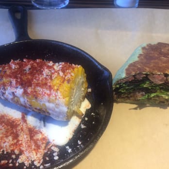 Fork & Fig - Ribeye wrap & corn side - Burgers Near Me - Albuquerque, New Mexico