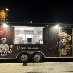 a food truck at night a food truck at night