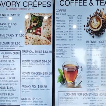 The Point Creperie Cafe - Menu screens - Coffee & Tea Near Me - San Diego, California