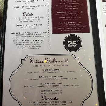 25 Degrees - Menu - Burgers Near Me - Los Angeles, California
