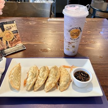 Blooming Thai - Pot stickers, taro smoothie w/ rainbow jelly - Thai Near Me - Bloomington, Indiana