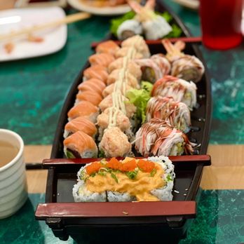 Sushi Village - a long row of sushi - Asian Fusion Near Me - South Hackensack, New Jersey Sushi Village - a long row of sushi - Asian Fusion Near Me - South Hackensack, New Jersey