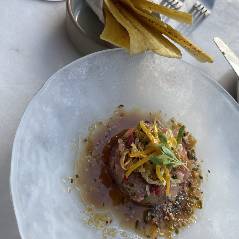 Graffiti Raw - Ceviche Combo was such great flavor with the plantain chips - Seafood Near Me - Houston, Texas