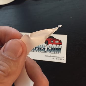 Car Stickers Inc - Thinner than shopping bag material. Poor adhesive, worse shipping. - Printing Services Near Me - Bend, Oregon Car Stickers Inc - Thinner than shopping bag material. Poor adhesive, worse shipping. - Printing Services Near Me - Bend, Oregon