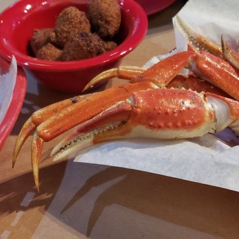 Crab Corner - Snow crab legs with side of corn on the cob and hush puppies. - Seafood Near Me - Las Vegas, Nevada
