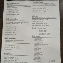 Saw Meal - Menu back side