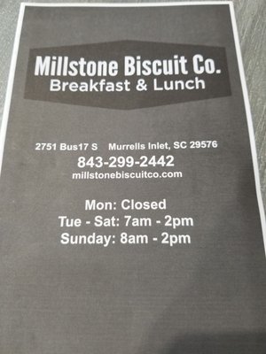 Menu photo 6 Millstone Biscuit Murrells Inlet, SC