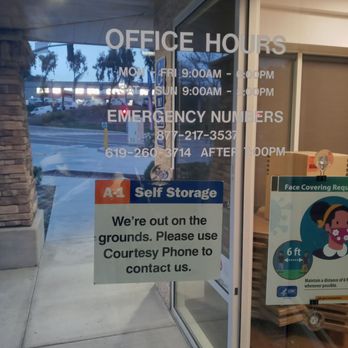 A-1 Self Storage - Office hours - Self Storage Near Me - San Diego, California A-1 Self Storage - Office hours - Self Storage Near Me - San Diego, California