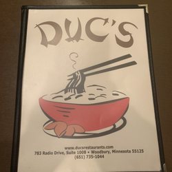 Duc's Vietnamese - 10/3/22: Menu cover
