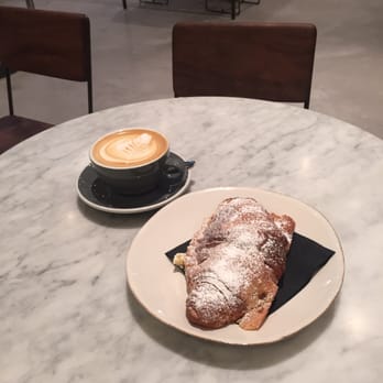 Black Fox Coffee - Almond latte and almond croissant - Cafes Near Me - New York, New York Black Fox Coffee - Almond latte and almond croissant - Cafes Near Me - New York, New York