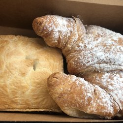 Abbot Village Bakery & Cafe - Apple square pie (L) , raspberry crème croissant (R)~ both delicious!