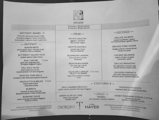 Menu photo 1 A Mano Philadelphia, PA