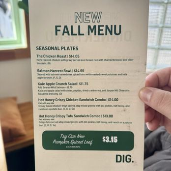 Dig Inn - Fall Menu - New American Near Me - Stamford, Connecticut