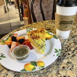Zucchini quiche and white chocolate maple latte Zucchini quiche and white chocolate maple latte