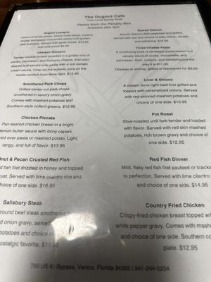 Menu photo 1 The Dugout Cafe Venice, FL