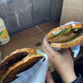Dad's Luncheonette - Hamburger Sandwich Maitake Sandwich - New American Near Me - Half Moon Bay, California Dad's Luncheonette - Hamburger Sandwich Maitake Sandwich - New American Near Me - Half Moon Bay, California