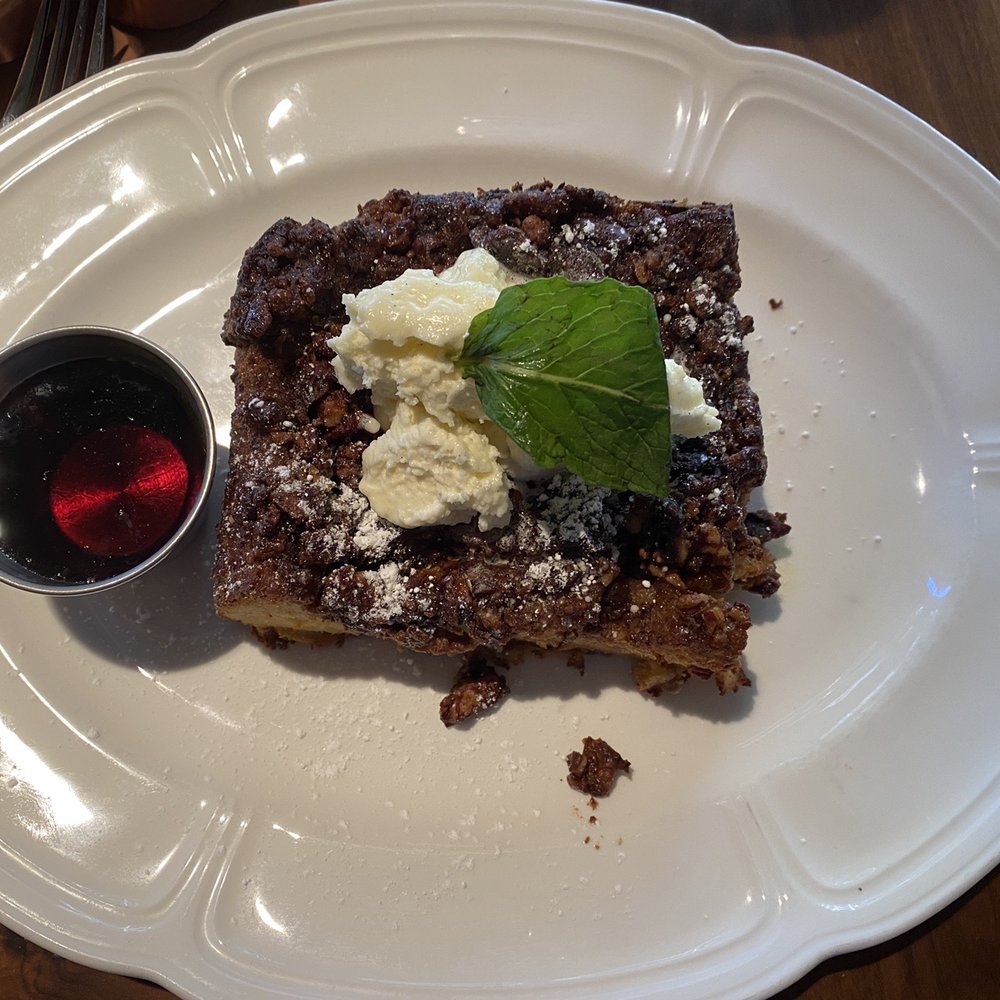 Corinne Austin - Pecan Praline French Toast - New American Near Me - Austin, Texas Corinne Austin - Pecan Praline French Toast - New American Near Me - Austin, Texas
