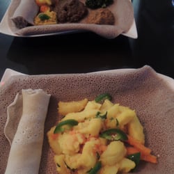 Harambee Cafe - Alicha with injera at Harambee Cafe