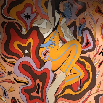 NOLO - Beautiful mural in the women's bathroom - Tapas/Small Plates Near Me - New Haven, Connecticut NOLO - Beautiful mural in the women's bathroom - Tapas/Small Plates Near Me - New Haven, Connecticut