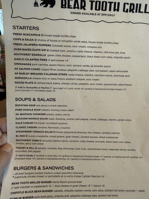 Menu photo 1 Bear Tooth Grill Anchorage, AK