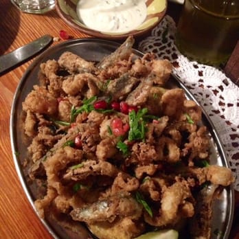 Yalla Yalla - Deep fried seafood with yogurt dip - Middle Eastern Near Me - London, XGL Yalla Yalla - Deep fried seafood with yogurt dip - Middle Eastern Near Me - London, XGL