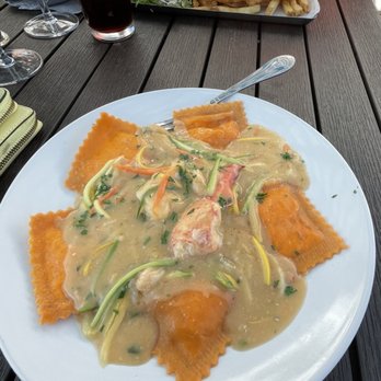 Fat Tuna - Lobster ravioli / fish & chips in the back ground - Seafood Near Me - Waterford, Connecticut Fat Tuna - Lobster ravioli / fish & chips in the back ground - Seafood Near Me - Waterford, Connecticut