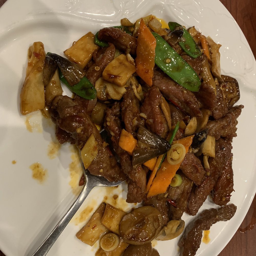 Orient Odyssey - Beef with mushrooms ($19.95) - contains a variety of exotic mushrooms - Cantonese Near Me - Jericho, New York Orient Odyssey - Beef with mushrooms ($19.95) - contains a variety of exotic mushrooms - Cantonese Near Me - Jericho, New York