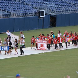 Santa Clara Aquamaids - Team Aquamaids proudly represented at the State Games opening ceremonies parade of athletes.