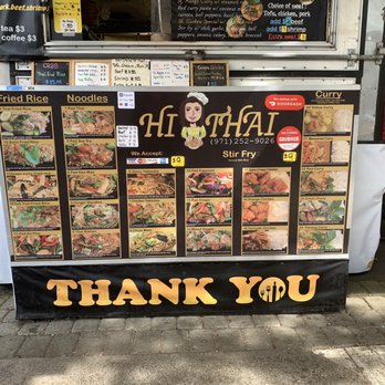 Hi Thai - a menu on display outside of a restaurant - Thai Near Me - Portland, Oregon