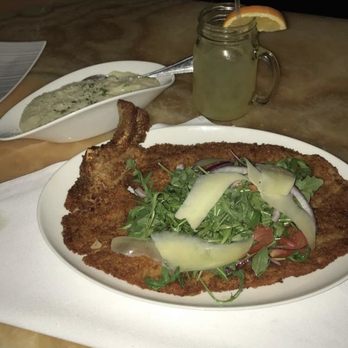 Barka - Pork Milanese with aragula & garlic mashed potatoes - Seafood Near Me - Mountain Lakes, New Jersey