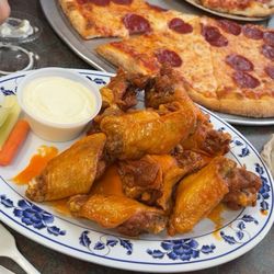 Broadway NY Style Pizza - Mild wings and pepperoni pizza