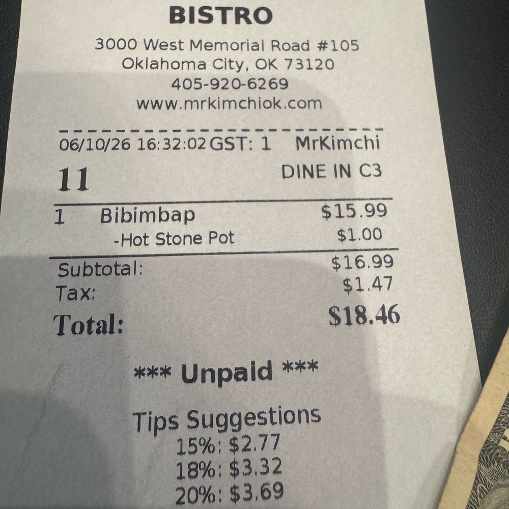 Mr Kimchi Korean Bistro - Uncharged for not sure what $1.00 hot stone pot, all the pictures show it with it. - Korean Near Me - Oklahoma City, Oklahoma Mr Kimchi Korean Bistro - Uncharged for not sure what $1.00 hot stone pot, all the pictures show it with it. - Korean Near Me - Oklahoma City, Oklahoma
