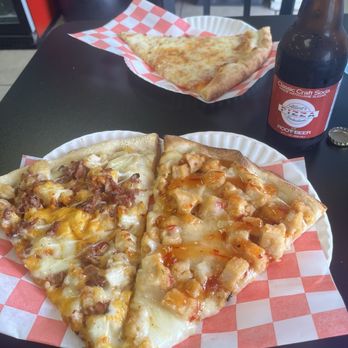 Albert's Pizza - Chicken Bacon Ranch Pizza Slice, Sweet Chili Chicken Pizza Slice, Regular Cheese Pizza Slice, Root Beer. - Pizza Near Me - Ronkonkoma, New York Albert's Pizza - Chicken Bacon Ranch Pizza Slice, Sweet Chili Chicken Pizza Slice, Regular Cheese Pizza Slice, Root Beer. - Pizza Near Me - Ronkonkoma, New York