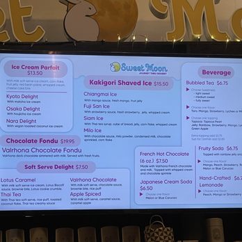 Sweet Moon - Menu - Shaved Ice Near Me - Seattle, Washington