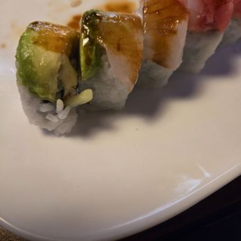 Sushi Gen - Half of a Rainbow Roll - sorry ate the other half  easy on rice - Sushi Bars Near Me - Albuquerque, New Mexico