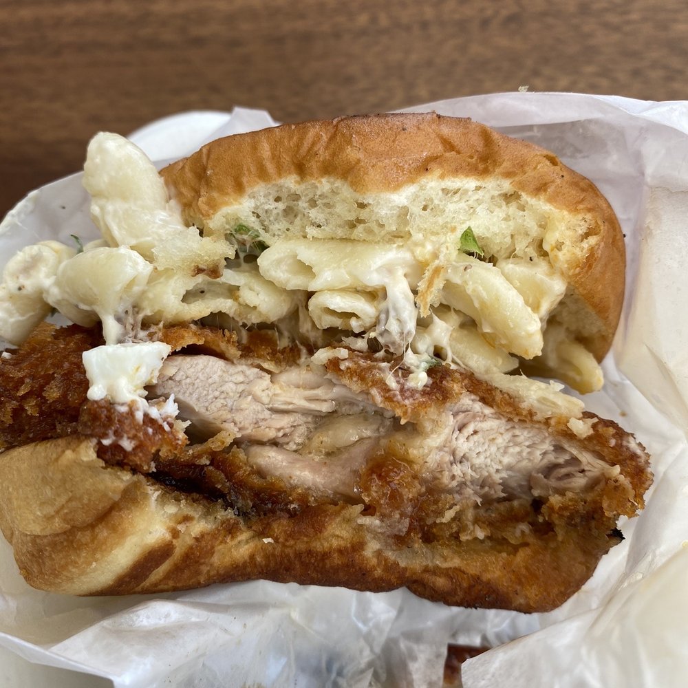Shootz - Hot Kimchi Butter Katsu Chicken Sandwich - ble- totally disappointing- sweet mushy mess. - Hawaiian Near Me - Stanton, California Shootz - Hot Kimchi Butter Katsu Chicken Sandwich - ble- totally disappointing- sweet mushy mess. - Hawaiian Near Me - Stanton, California