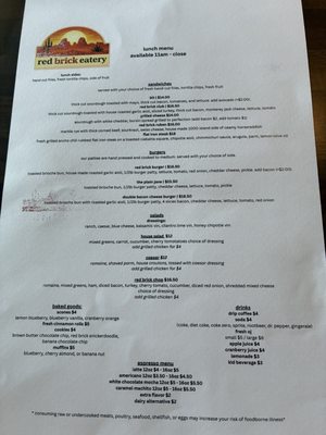 Menu photo 1 Red Brick Eatery Chandler, AZ Menu photo 1 Red Brick Eatery Chandler, AZ