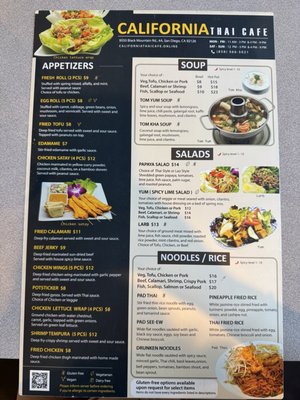 Menu photo 1 California Thai Cafe San Diego, CA