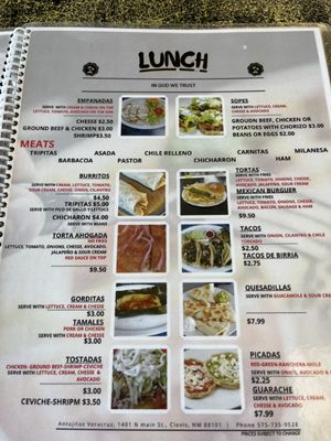 Menu photo 2 Antojitos Veracruz Clovis, NM