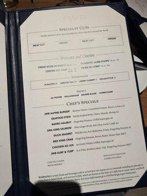 Menu photo 3 JWB Prime Steak and Seafood South Lake Tahoe, CA