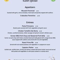 Carmel Diner - Easter 2022 Menu