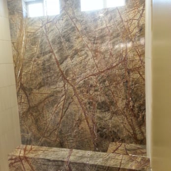 A1 Design Stone - Marble wrapped around small windows. Shower seat right bottom photo. - Flooring Near Me - Las Vegas, Nevada