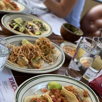 Tacuba Hell's Kitchen - steak, fish and chicken tacos (top to bottom) - Mexican Near Me - New York, New York Tacuba Hell's Kitchen - steak, fish and chicken tacos (top to bottom) - Mexican Near Me - New York, New York