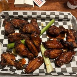 Smoked wings! Medium, spicy garlic, and I forgot the other flavor I chose but they were all very good! Smoked wings! Medium, spicy garlic, and I forgot the other flavor I chose but they were all very good!