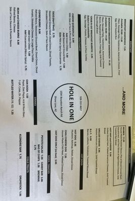 Menu photo 1 Hole In One Shaker Show Low, AZ