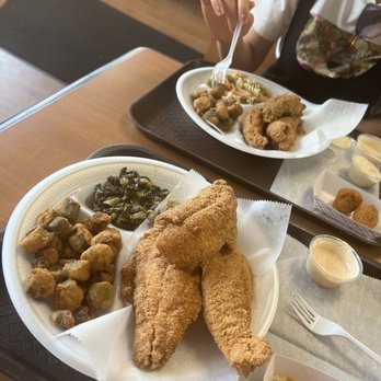 Uncle Larry's - Catfish plate with fried okra and turnips! - Seafood Near Me - Chattanooga, Tennessee Uncle Larry's - Catfish plate with fried okra and turnips! - Seafood Near Me - Chattanooga, Tennessee