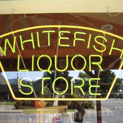 Whitefish Liquor Store - Sign in window