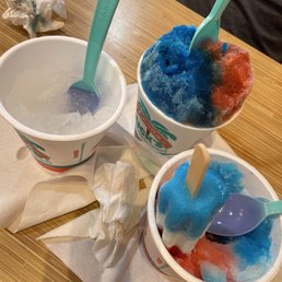 Sugar free white coconut, Sour blue raspberry and strawberry and the bomb pop. Sugar free white coconut, Sour blue raspberry and strawberry and the bomb pop.