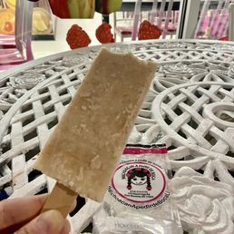 Horchata paleta at outdoor table Horchata paleta at outdoor table