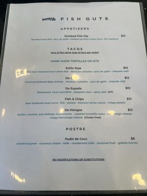 Menu photo 3 Fish Guts San Diego, CA